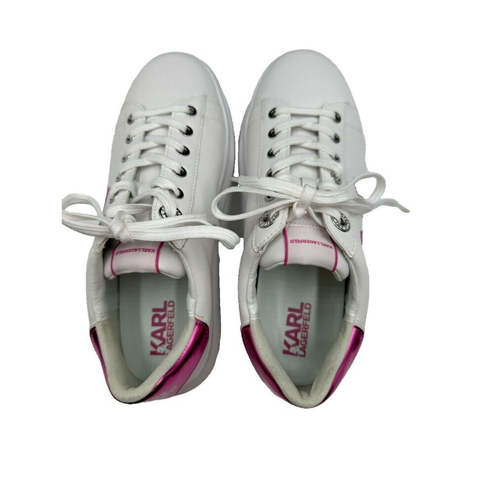 NIB Karl Lagerfeld Women Sneakers kapri Signia Leather KL62510A US 9 HTF - Picture 5 of 16